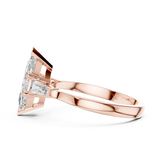 1.00Ct Pear-Cut Three-Stone Diamond Engagement Ring – Elegant, Timeless & Romantic