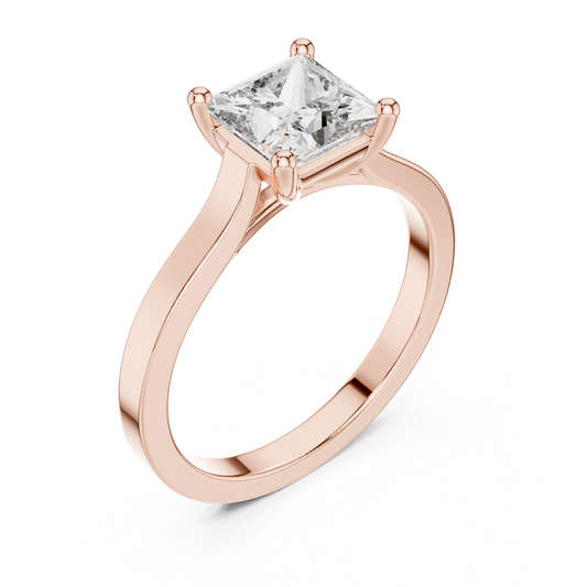 1.00CTSquare Diamond Promise Band - Elegant Minimal Engagement Style - Stylish Modern Jewelry Gift