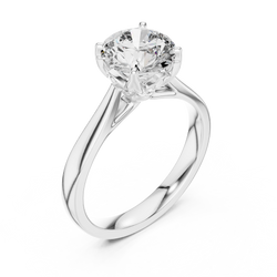 10K Gold Round Diamond Engagement Ring Top View