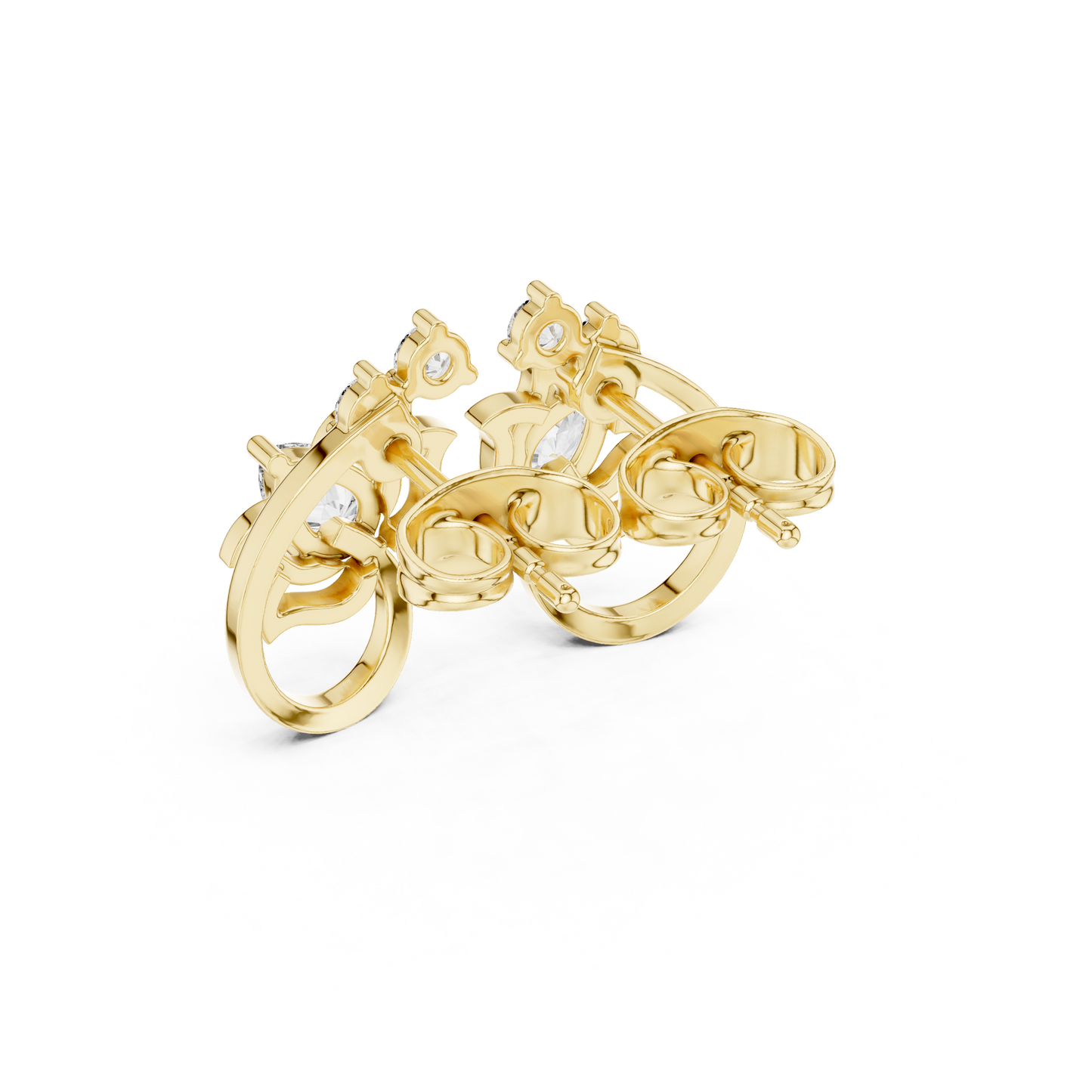 Quantum Leaf Pear-Brilliance Earrings • Signature Spiral Design • Opulent Mini Statement Studs