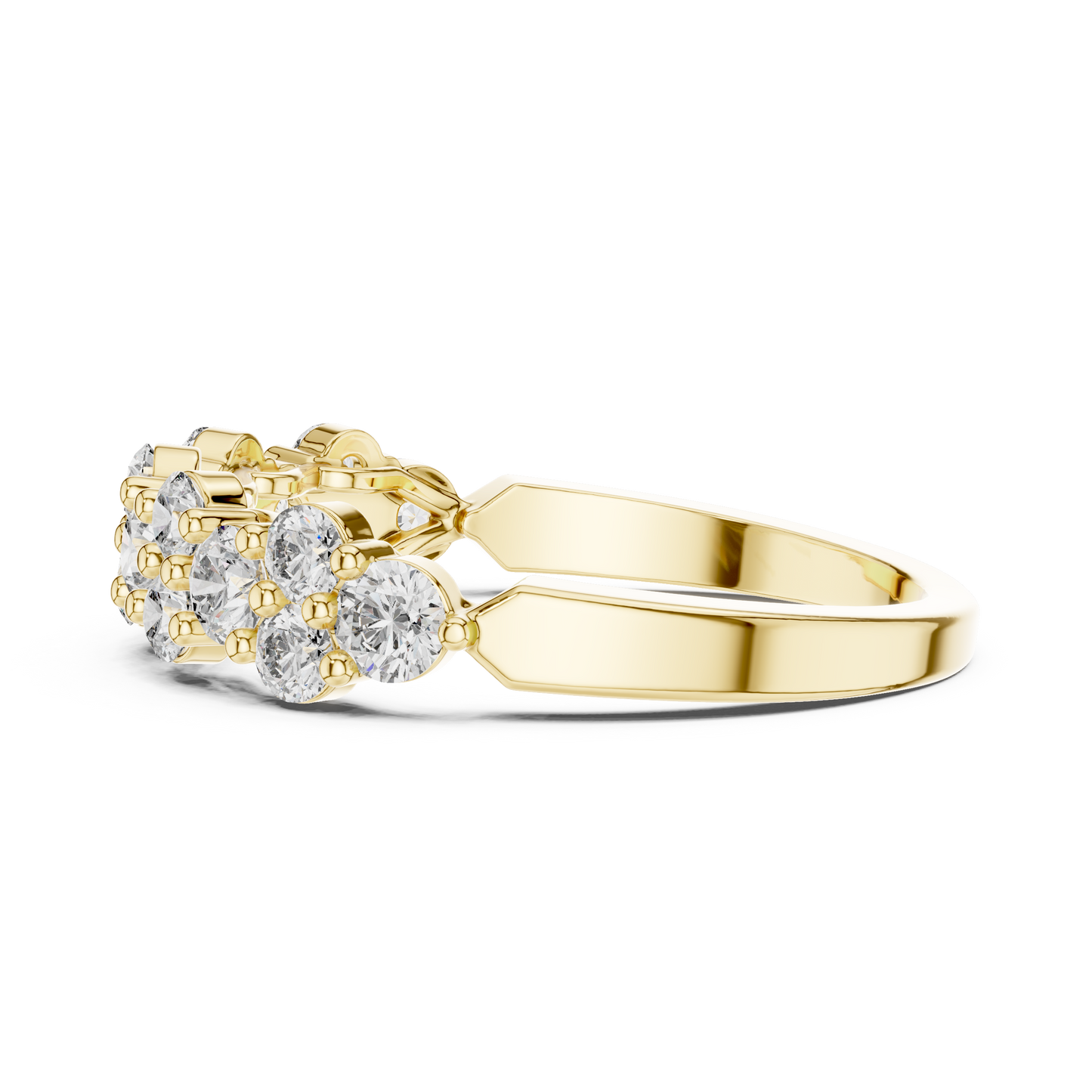 Petal-Style Diamond Band – Everyday Luxury Stacking Gift for Women - Handmade Gold Design
