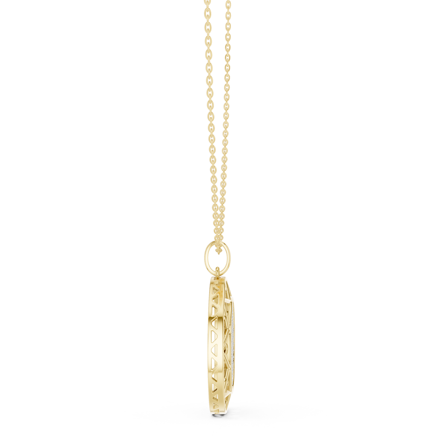 Precision-crafted lattice halo surrounds a pavé diamond center, reflecting infinite prestige, refined brilliance, and contemporary power design.