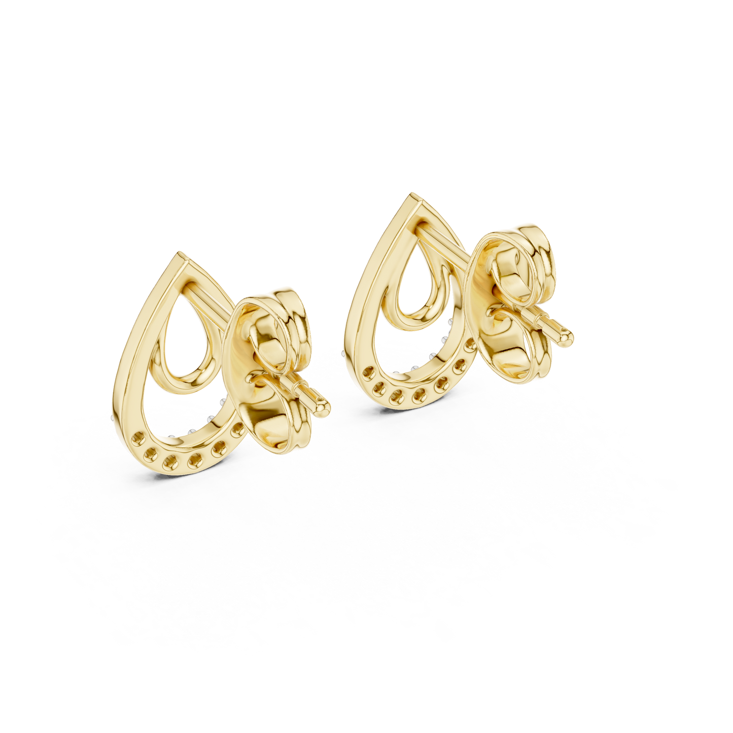 Sophisticated Double Drop Diamond Earrings | Elegant Silver Stud Earrings for Women