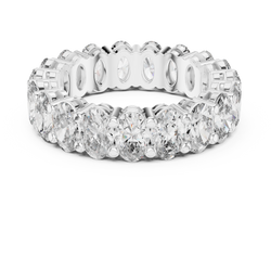 14K Gold Oval Cut Wedding Band Cathedral Prong Setting Oval Cut Luxury Velvet Proposal Ring Gift Box Presentation Angle View HB Prestige Jewels Oval Lab Diamond