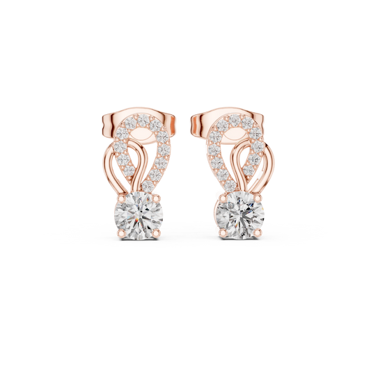 Contemporary Figure Shape Studs | Crystal Halo Inspired Earrings | Statement Luxury Gift Piece