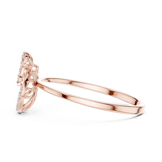 Aurora Curve Diamond Band • Modern Fluid Line Ring for Everyday Wear - Chic Swirl Pattern