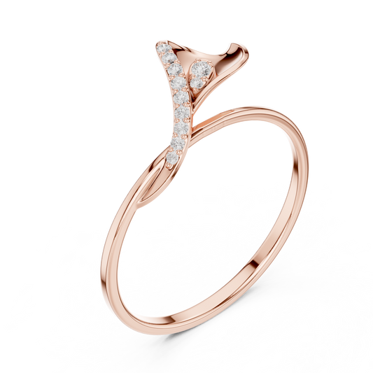 Pure Heart Diamond Band | Minimalist Fine Silver Rose Plated Elegance | Timeless Promise Engagement Ring For Her
