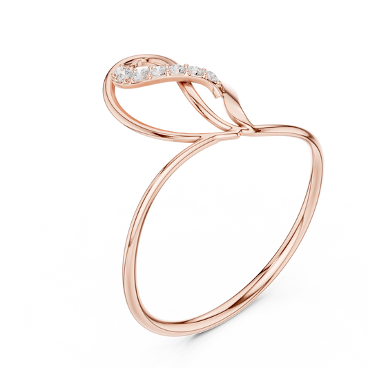 Stylish Heart Ring - Glowing Diamond Line - Symbol Of Endless Love - Heart Shaped Diamond