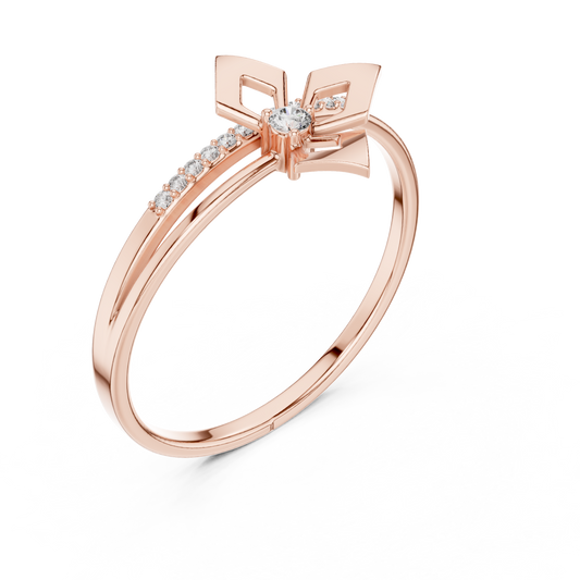 Abstract Diamond Band Ring | Contemporary Rose Gold Style | Crafted For Confident Modern Women