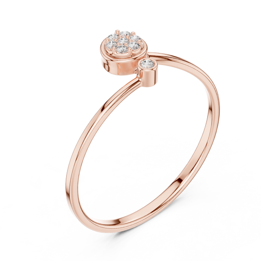 Stylish Open Diamond Ring | Luxury 925 Sterling Silver Fine Jewelry | Modern Minimal Statement For Her
