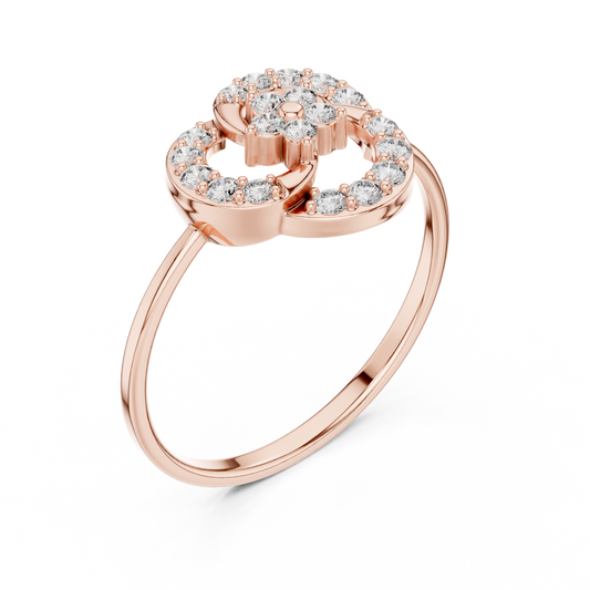 Elegant Flower Diamond Ring | White Silver Gold Plated Halo Sparkle | Modern Luxury Proposal Ring Design
