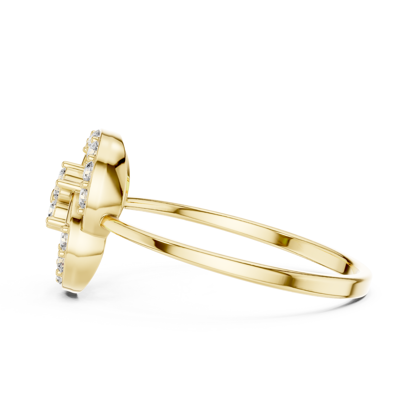 Elegant Flower Diamond Ring | White Silver Gold Plated Halo Sparkle | Modern Luxury Proposal Ring Design