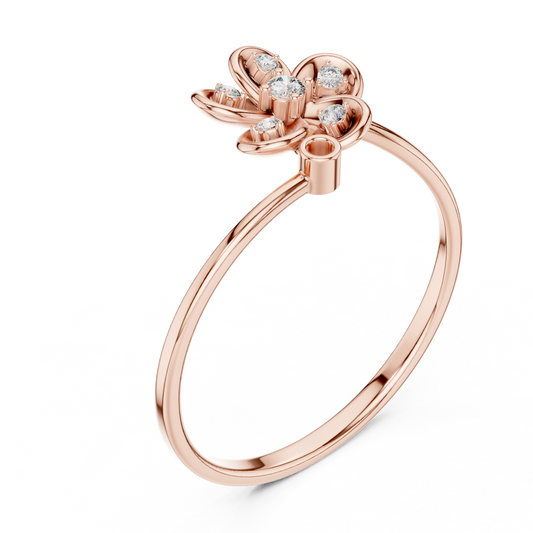Soft floral diamond ring | crafted with luxury Silver Gold Plated| an expression of refined beauty