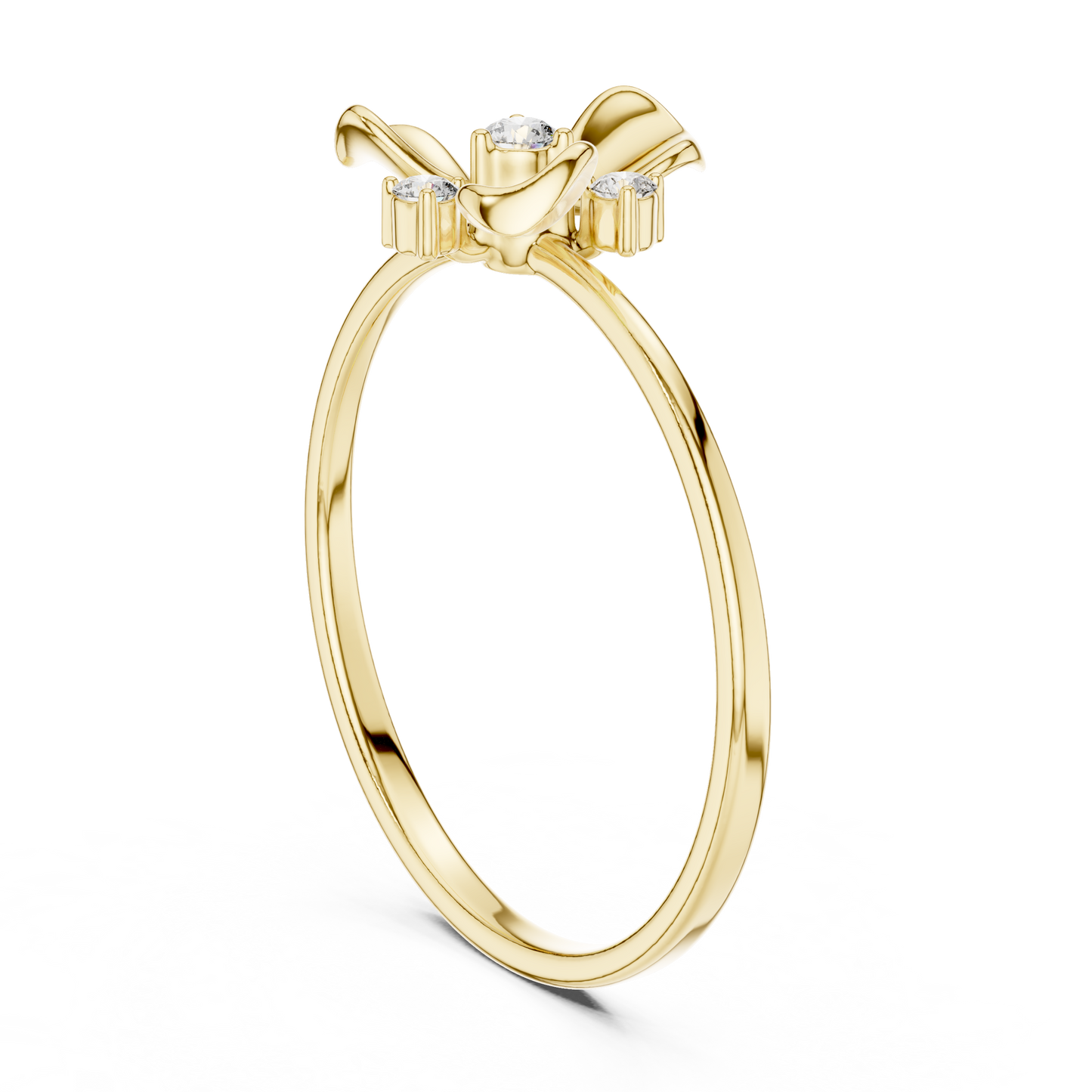 Stylish floral diamond ring - Modern elegance in Silver - Perfect gift for special occasions