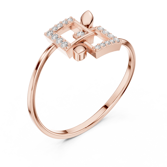 Unique square diamond ring - Strength elegance modern beauty - Stylish diamond luxury ring - Confidence with subtle sparkle