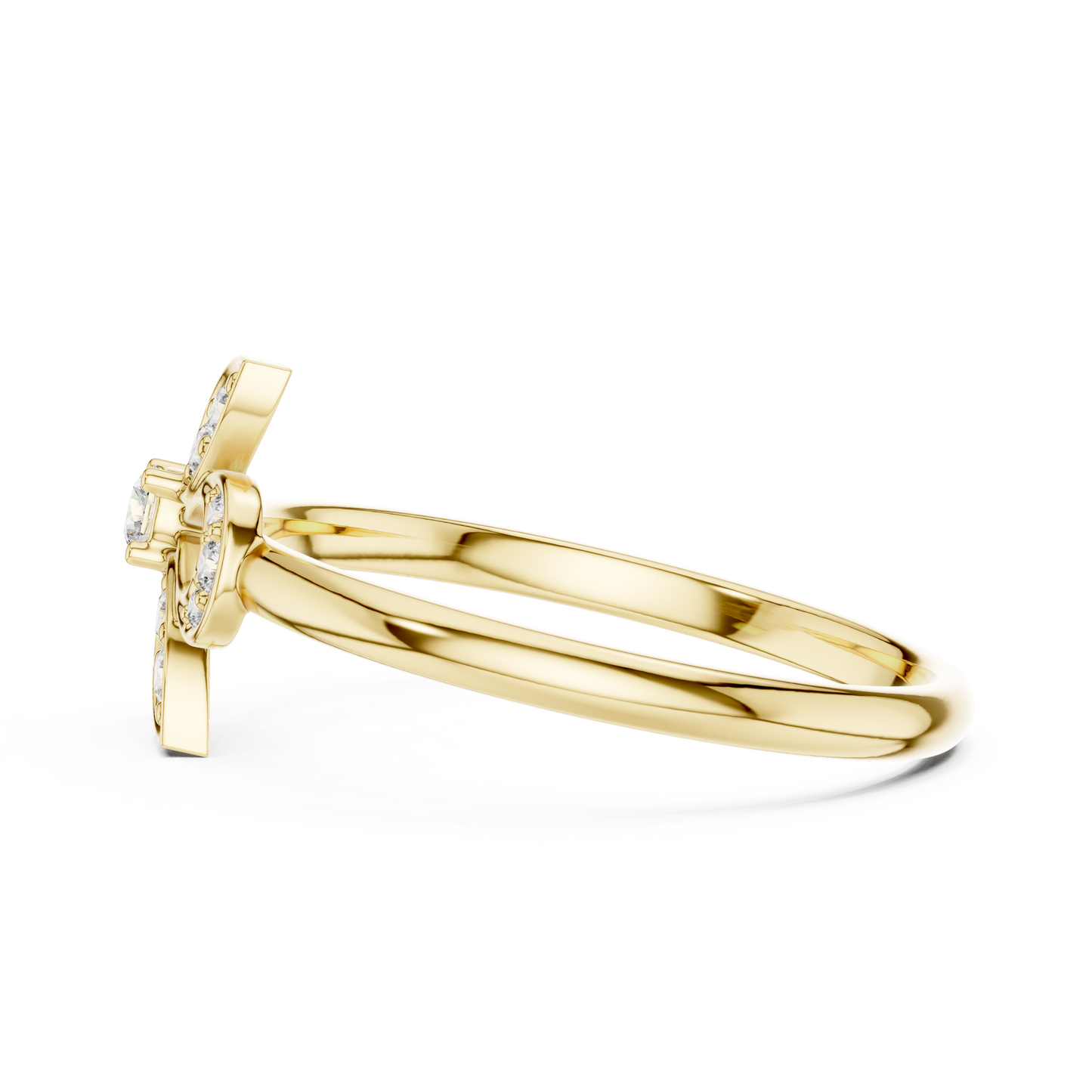 Artistic Floral Diamond Ring | High Luxury Silver Rose Plated Finish | Refined Beauty With Lasting Shine