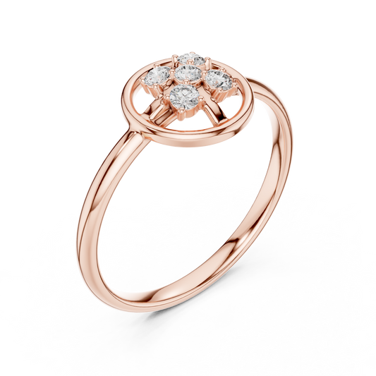 Seraphic Circle Diamond Ring | High Jewelry Gold Atelier | Celestial Minimalist Statement Of Love