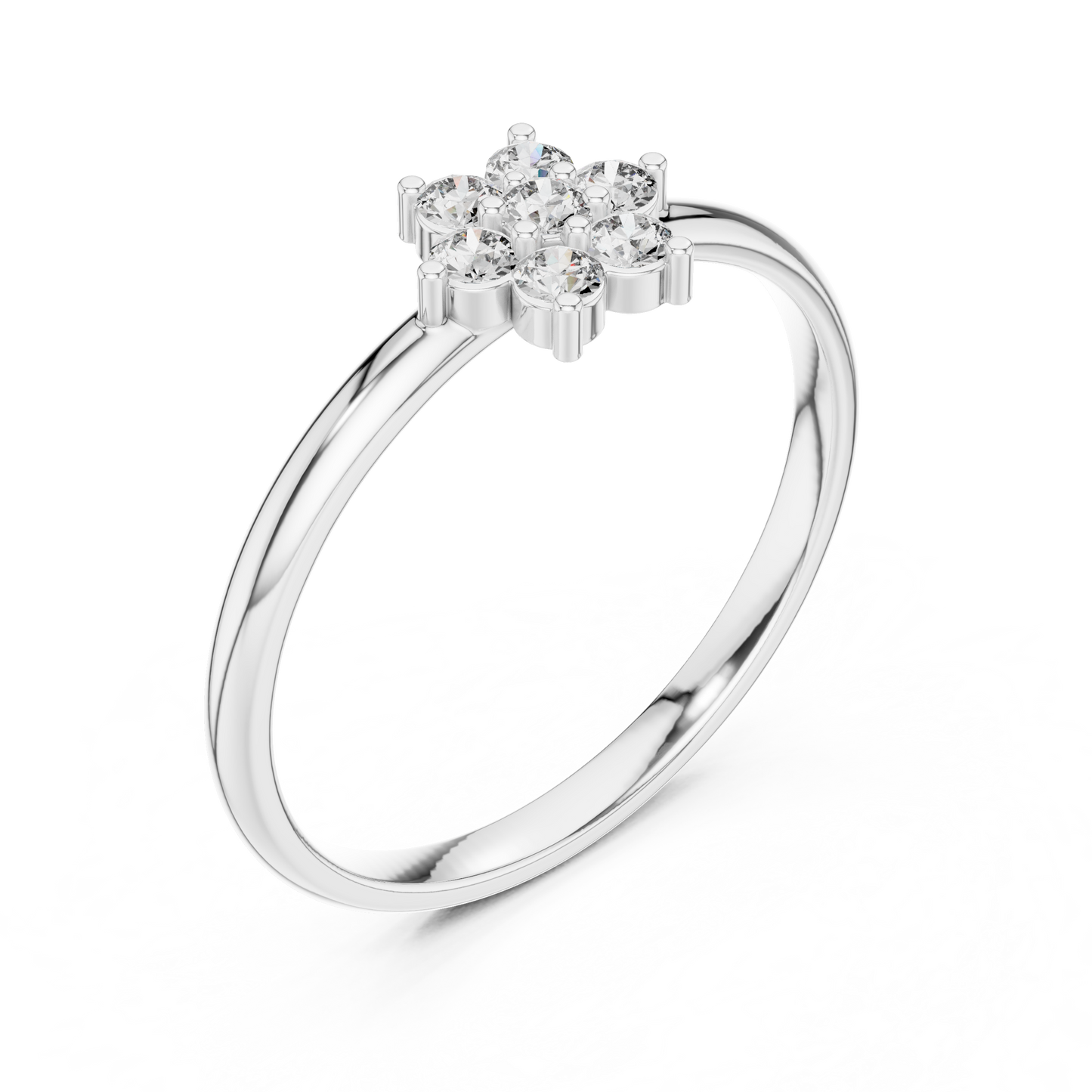 Tradition Meets Diamond Sparkle - Modern Grace Diamond Ring - Timeless Feminine Diamond Ring - Charming Diamond Flower
