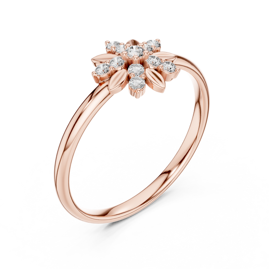Ethereal Floral Diamond Ring | Luxury Minimal 925 Sterling Silver | Refined High End Jewelry