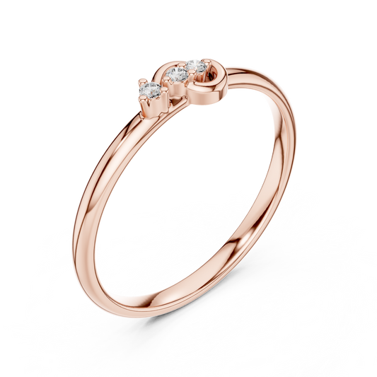 Modern Knot Diamond Ring | Minimal Silver Gold Plated Band | Refined Luxury Everyday Fine Jewelry