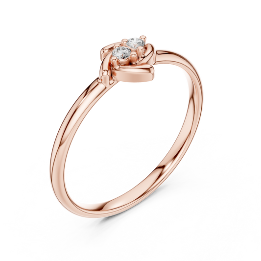 Celestial Twin Diamond Ring | Premium 925 Sterling Silver Artisan Jewelry | Cosmic Love Energy Inspired Design