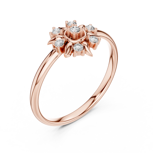 Classic Flower Diamond Ring | Shiny 925 Sterling Silver Elegant Finish | Statement Fine Jewelry For Women