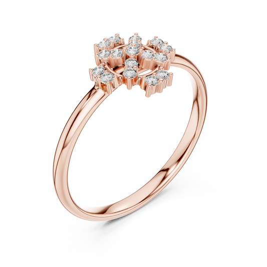 Eternal Diamond Cross Ring | Floral Cluster Symbol Design | Fine 925 Sterling Silver Faith Inspired Jewelry