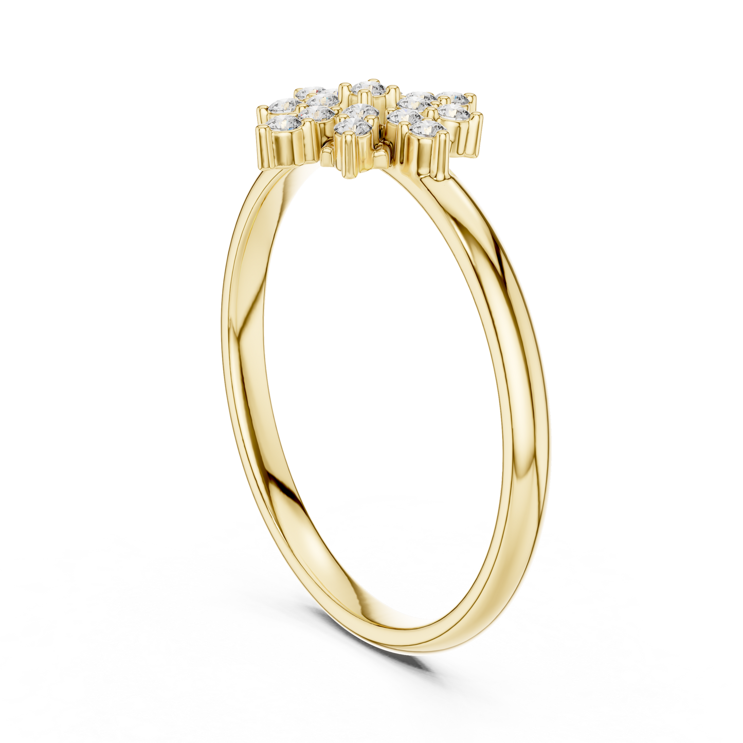 Brilliant Diamond Floral - Star Cluster Ring Snow - Inspired Silver Fine Jewelry - Designer Diamond Snow - Star Cluster Ring - Floral Luxury Moissanite Diamond Statement Jewelry