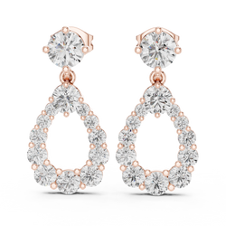 Starlight Cascade Teardrop Halos • Ultra-Refined Diamond Drops • Gold Luxury Edition • Gift For Her