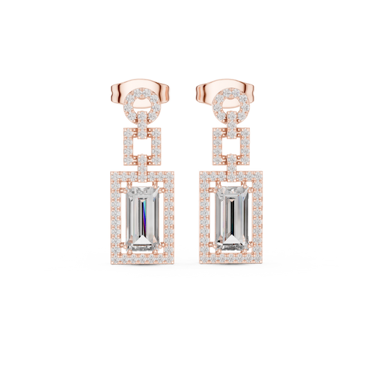 Sophisticated Gold Drops • Emerald Cut Dangles • Chic Party Jewelry - Geometric Dangle Wedding Gift