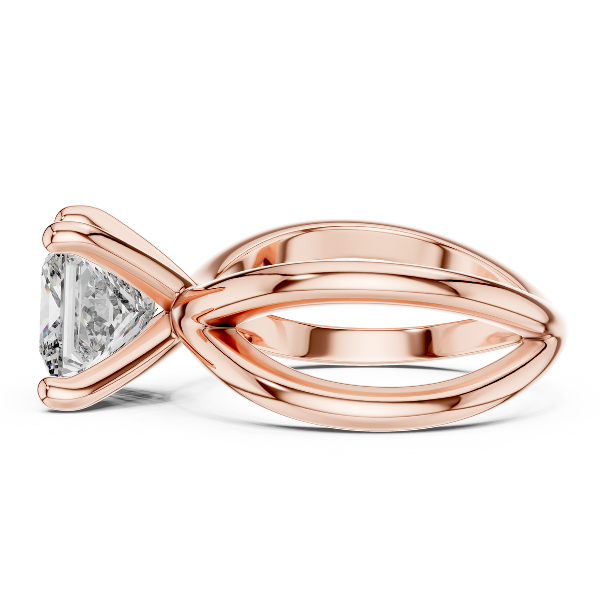 3 Carat Lab Diamond Princess Cut Solitaire Top View
