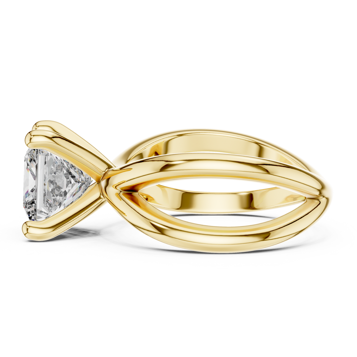 3 Carat Princess Cut Diamond Ring Velvet Box Open View