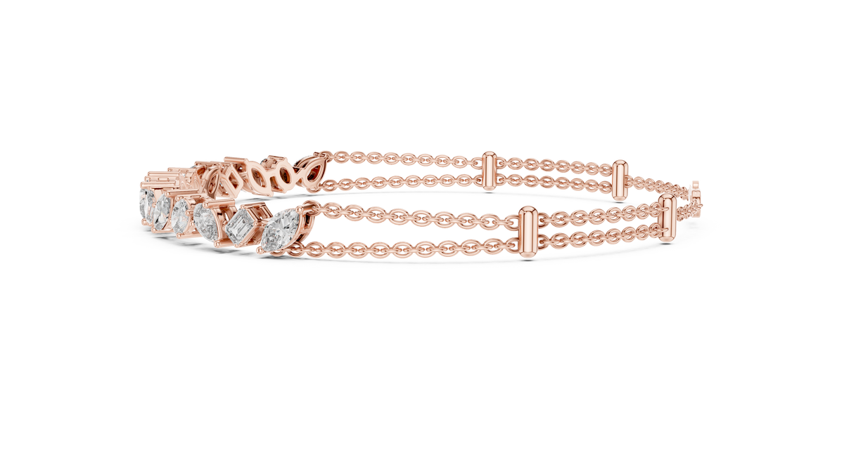 925 Sterling Silver Multi Shape Moissanite Tennis Bracelet, Emerald Marquise Oval Pear Diamond Bracelet, Gift for Her