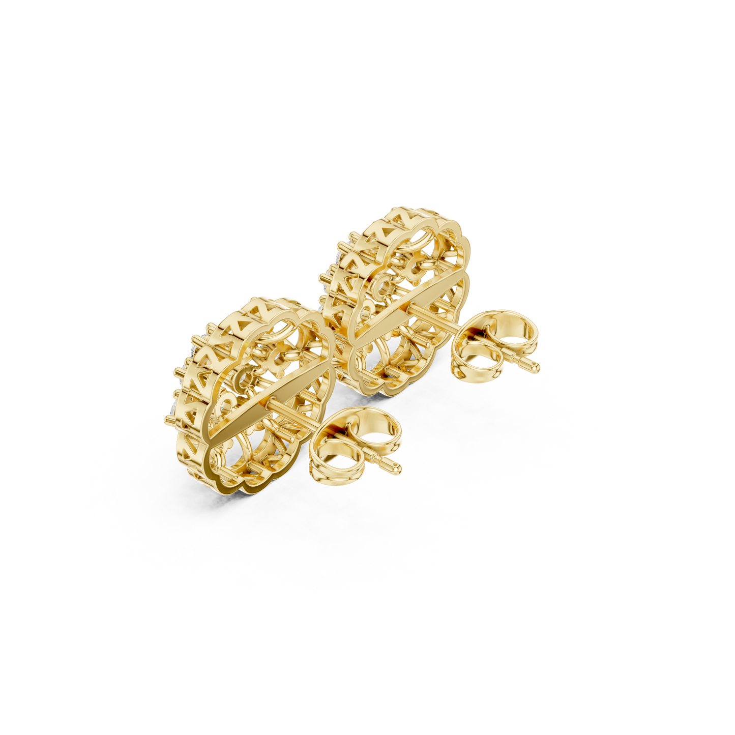 Velvet Aura Diamond Halo Studs • Brilliance Cluster Petal Design • Romantic Gift for Her