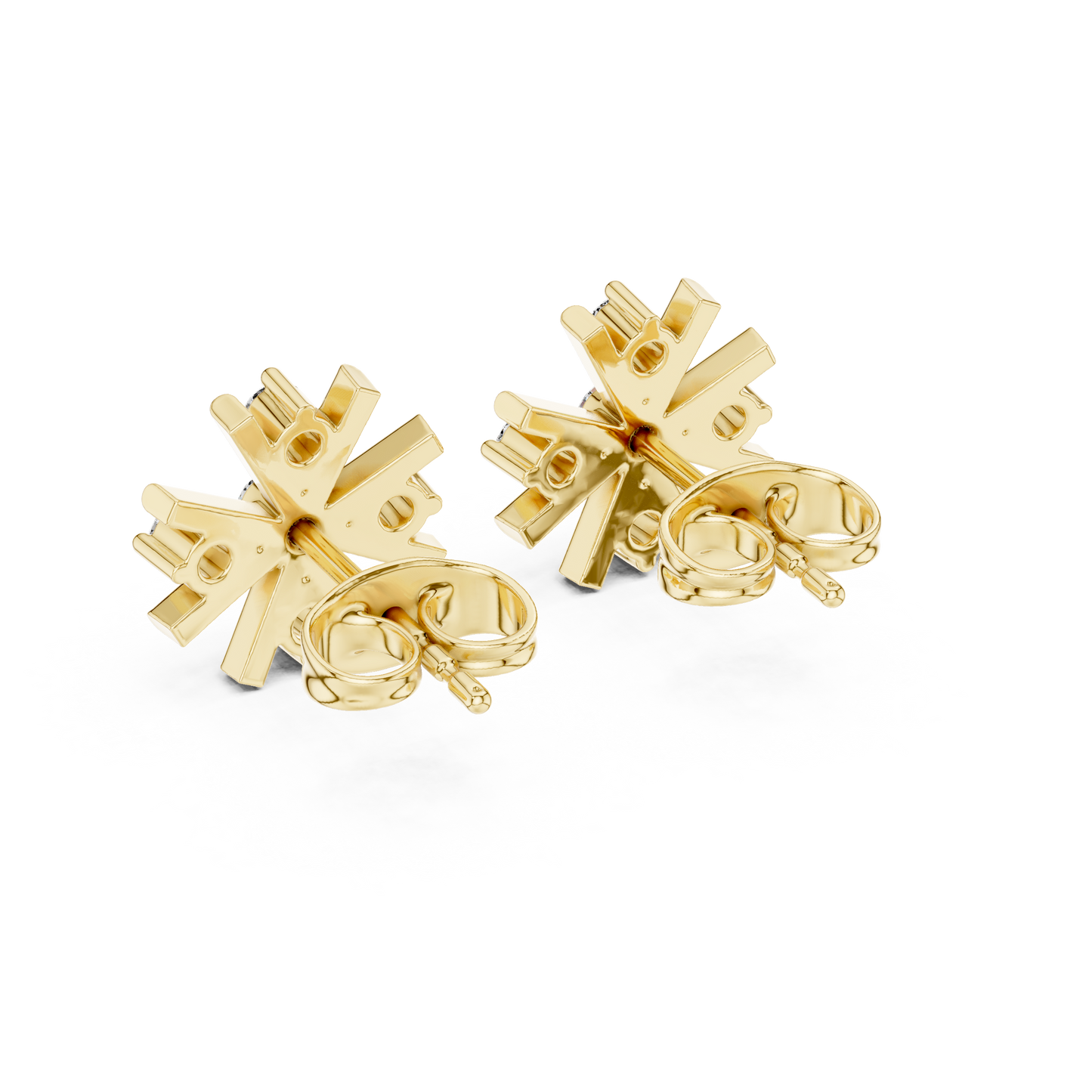 Vortex Star Diamond Studs • Multi-Spike Burst Earrings • High-Shine Gold Luxury Jewelry