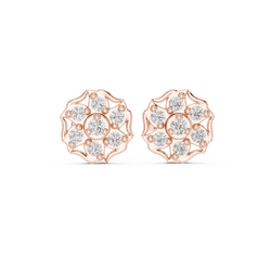 Floral Diamond Stud Earrings | Classic Beauty Luxury Finish | Fine Jewelry Created For Sophisticated Style