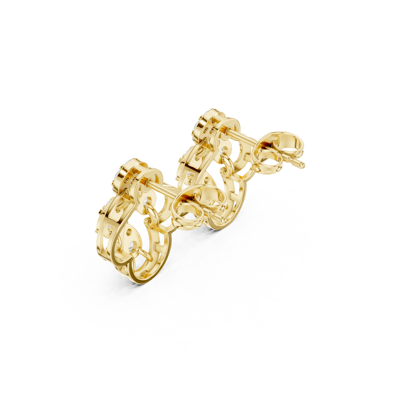 Pristine Helix Clover Studs — Multi-Loop Diamond Petal Architecture - Gift For Her