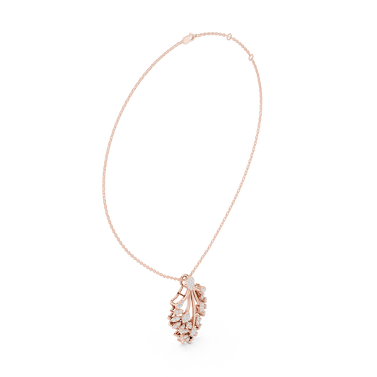 Opulent Bloom Diamond | Designer Statement Necklace | Elite Craftsmanship With Poetic Fire