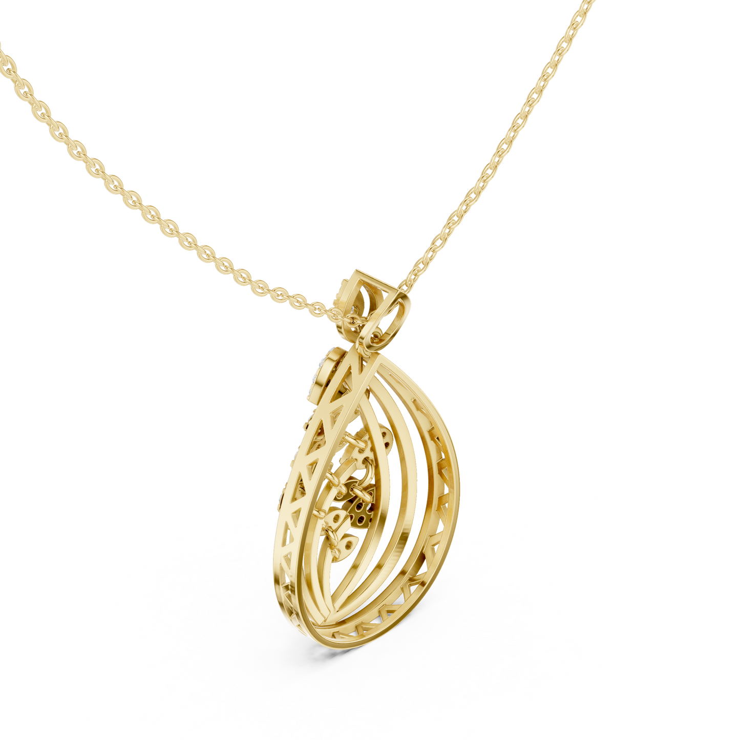Artistic Leaf Diamond Pendant | Luxury Teardrop Gold Necklace | Elegant Jewelry Gift Women