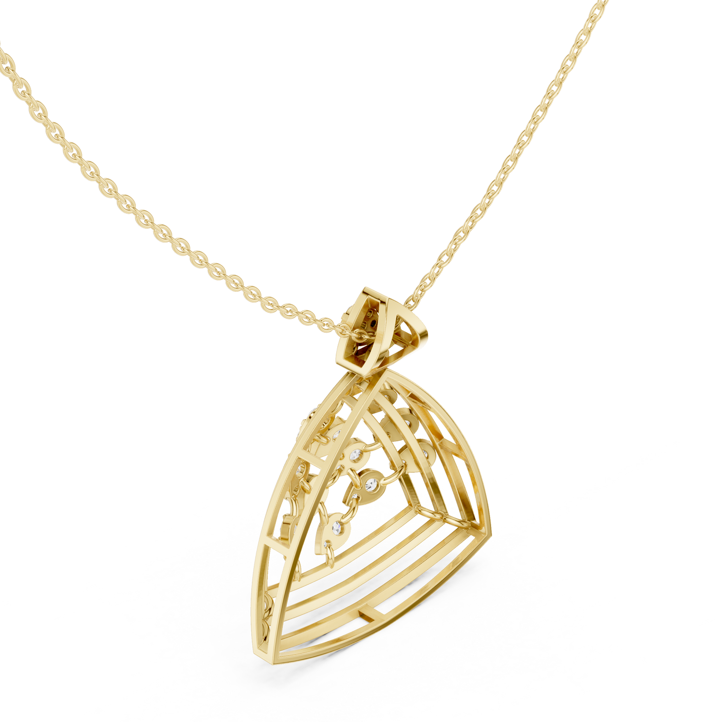 Opulent Trillion Diamond Constellation | Modern Open Framework | Statement Necklace For Power Dressing