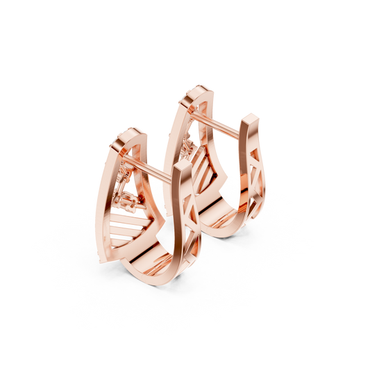 Sculptural Diamond Hoop Earrings for Women | Contemporary Fine Jewelry Statement Design