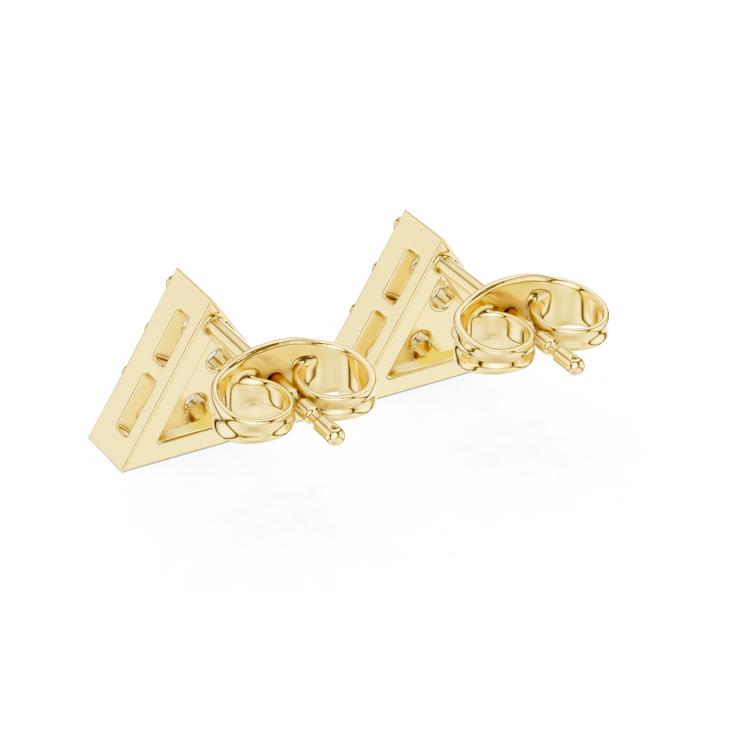 Triangle Diamond Stud Earrings, Pavé CZ Studs, Minimalist Geometric Earrings, 925 Sterling Silver Stud Earrings, Everyday Dainty Jewelry