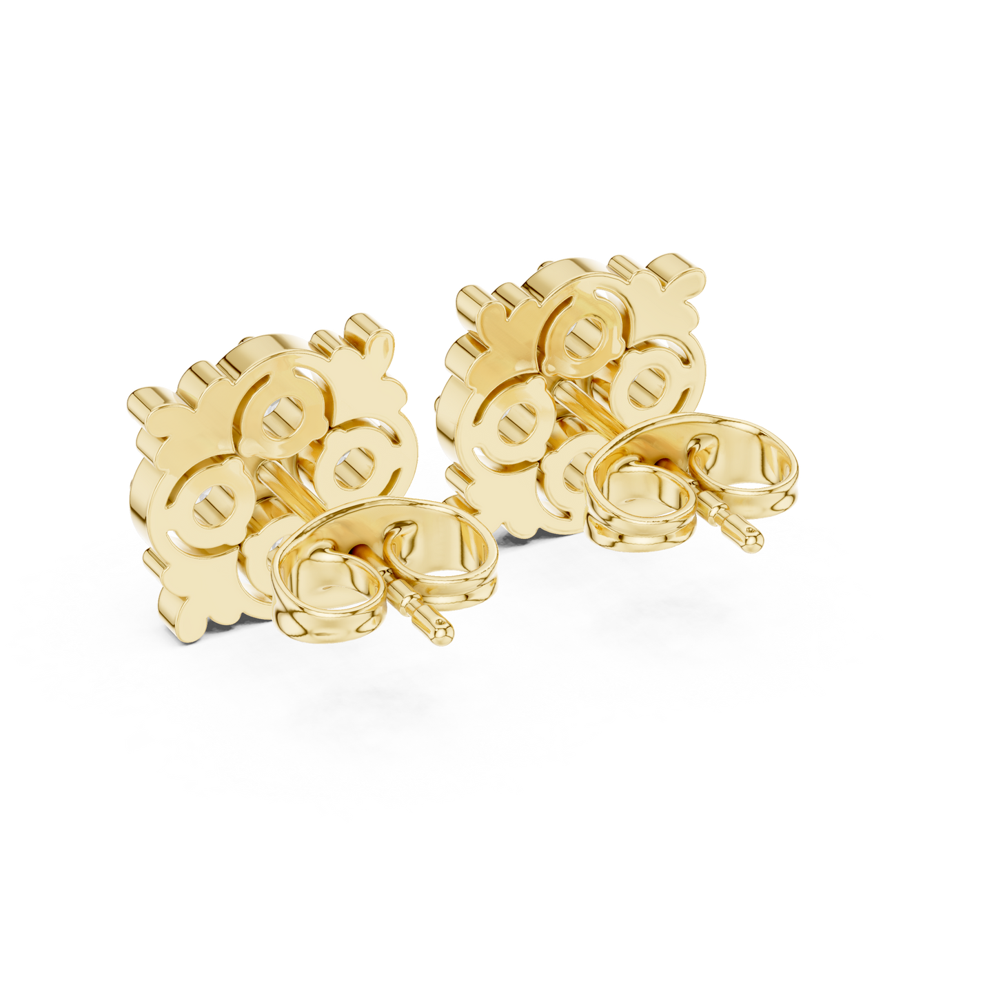 Antique Floral Diamond Earring β Quatrefoil Halo Engagement Earring , Vintage Bridal Jewelry