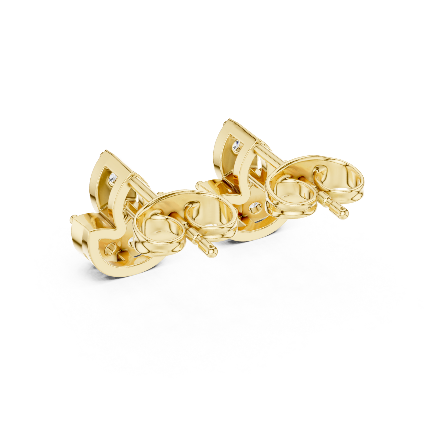 Investment-Grade Diamond Stud Earrings, Floral Gold Heirloom Jewelry - Collector’s Edition Diamond Flower Studs in Solid Gold