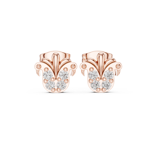 Quiet Luxury Diamond Studs | Hand-Finished Gold Cluster Earrings | Small Diamond Stud Earrings | Modern Gold Cluster Earrings Bridal Jewelry