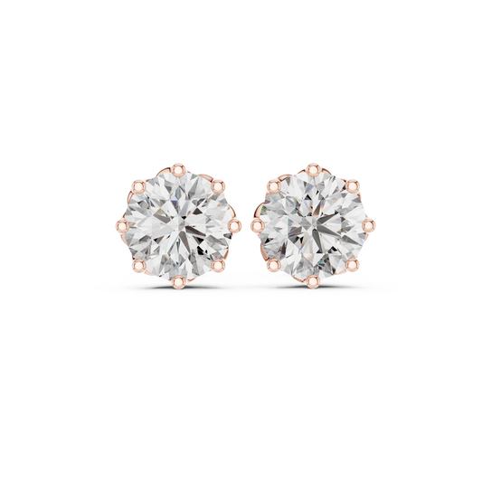 Moissanite Stud Earrings, Round Cut Solitaire Studs, Bridal Earrings, Minimalist Diamond Look Earrings, Gift for Her