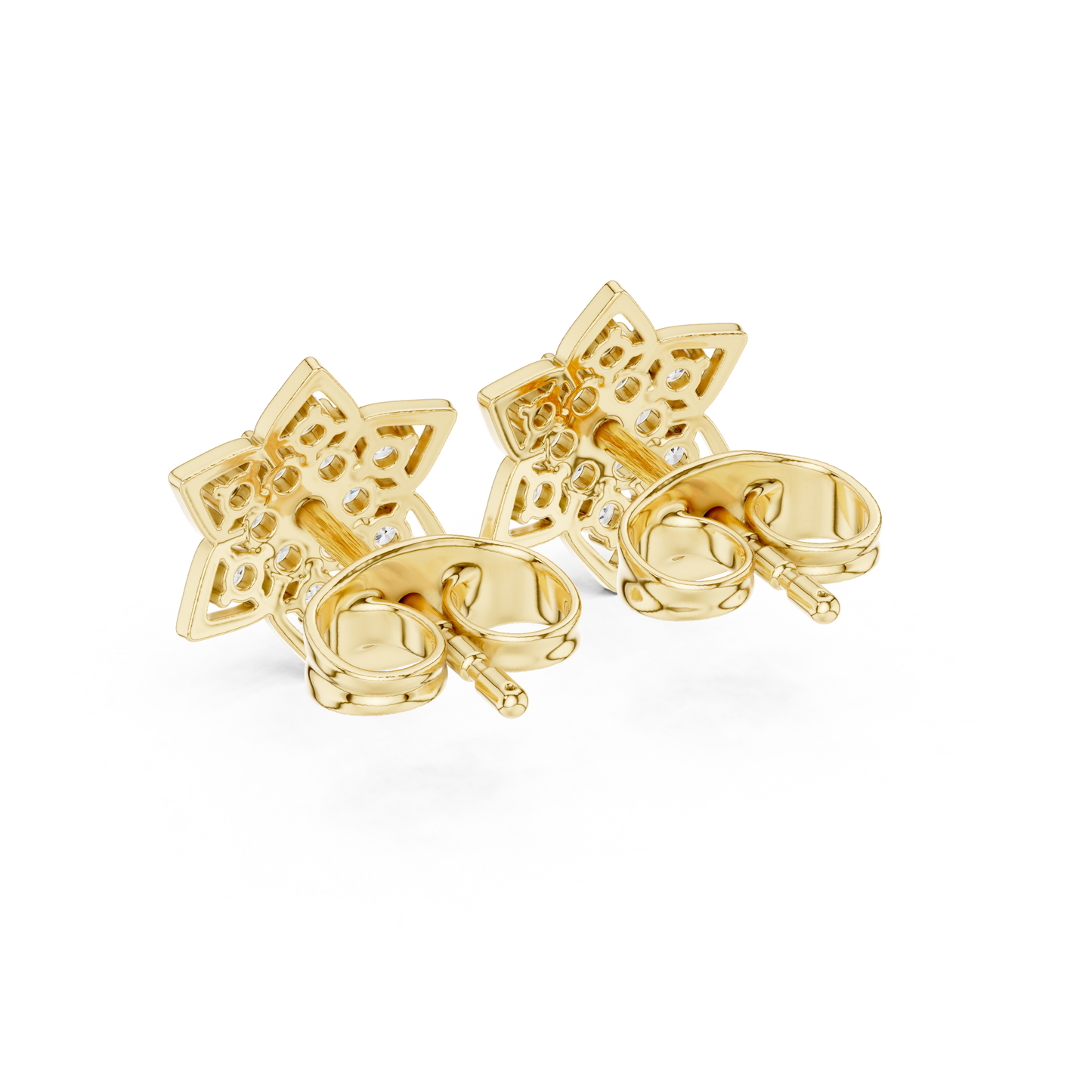 Serene Blossom Diamond Studs – Elegant Lotus Petal Arrangement - Ultimate Gift for Loved Ones