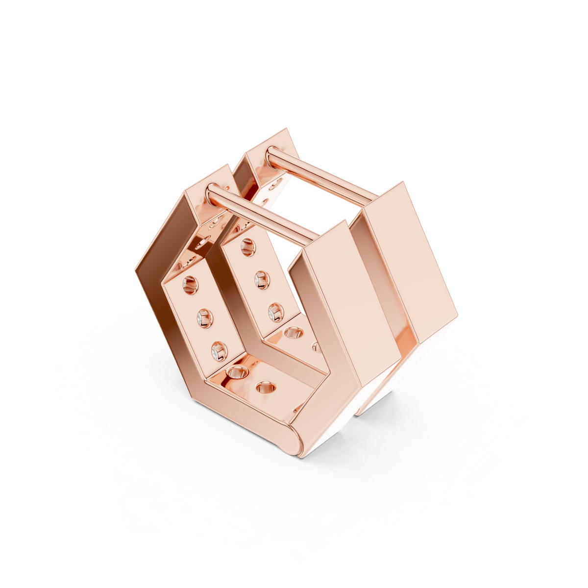Discreet Diamond Silver Huggies | Architectural Bar Earrings | Understated Elite Jewelry