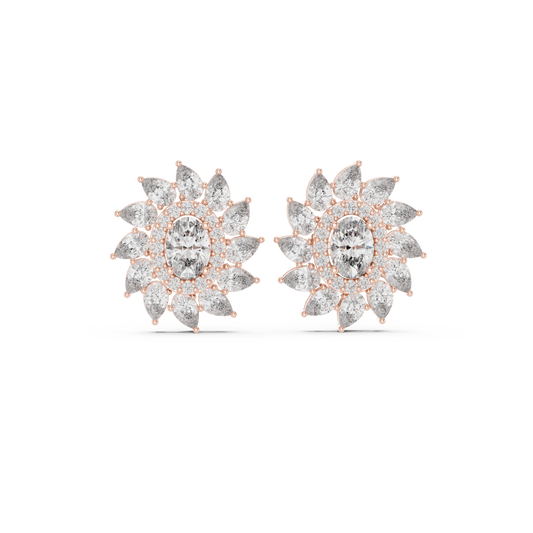 Vyridian Starpetal Halo Crest • Oval-Beam Center Shaped by Cosmic Marquise Halo - Gift For Her