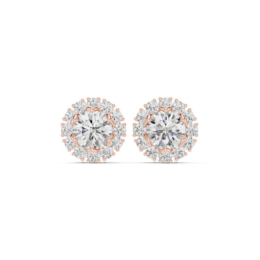 Celestigraph Quantum Halo Flux–Borne Radiant Nexus Studs — Gift For Her Engagement And Anniversary